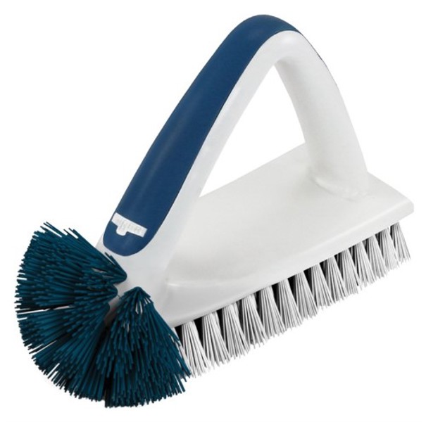 Unger Industrial 979730 2 In 1 Bath Tile Brush with True Grip Handle