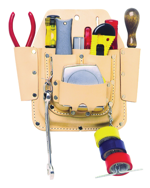Custom Leathercraft W438 Electrician Tool Pouch 6 Pocket Leather