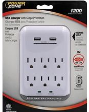 Powerzone 6 Outlet USB Charger