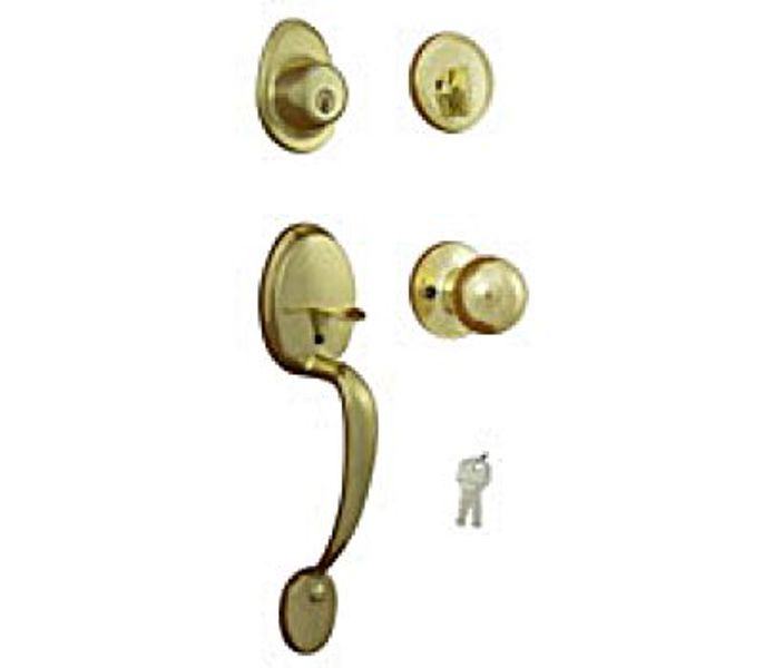ProSource S7731-PS Solid Brass Deadbolt and Headset Brass