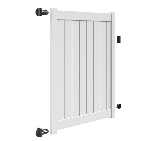 Barrette Outdoor Living 73025126 White Privacy Vinyl Gate 6 Ft X 58 In