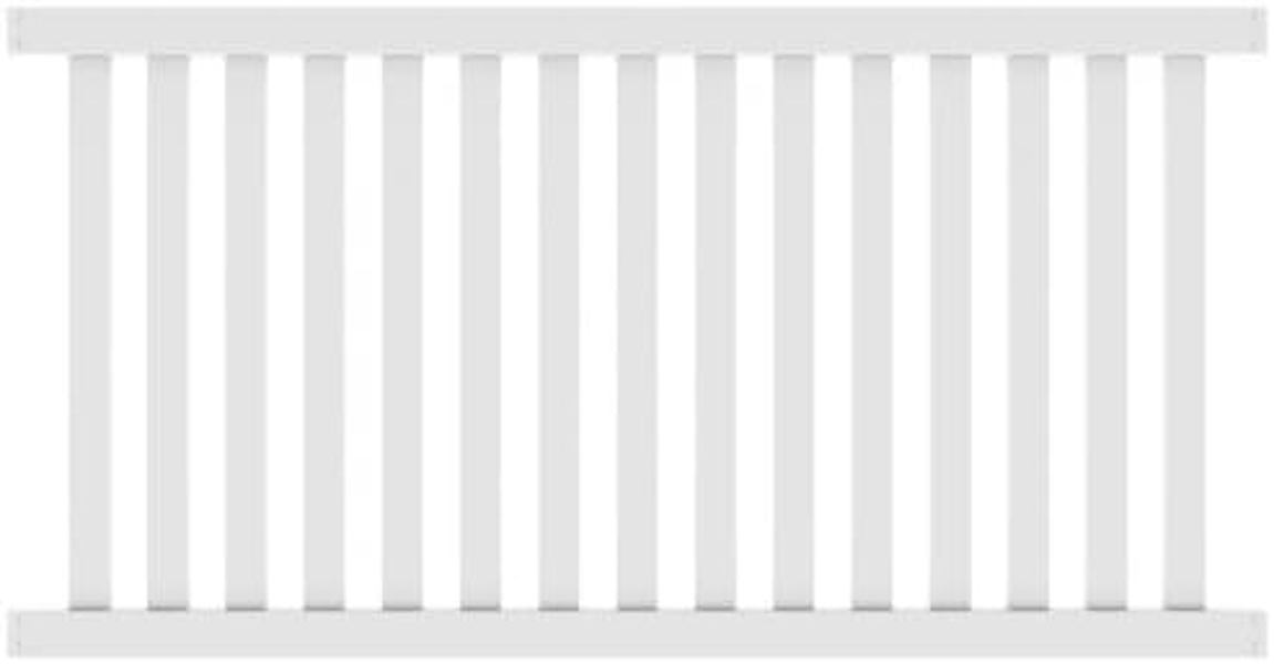 XPANSE 73012319 Contemporary Closed Pocket Vinyl Fence Kit 4x8 Ft White