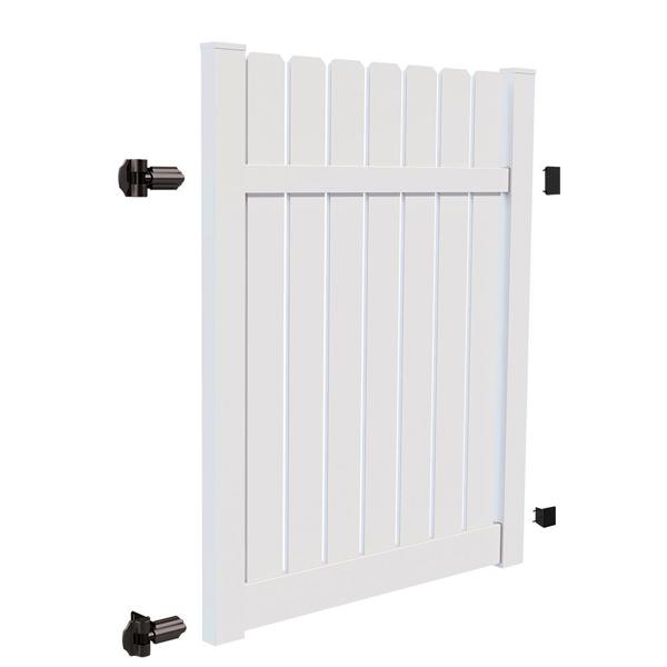 XPANSE 73048574 White Vinyl Gate 6 In X 58 In Semi Privacy