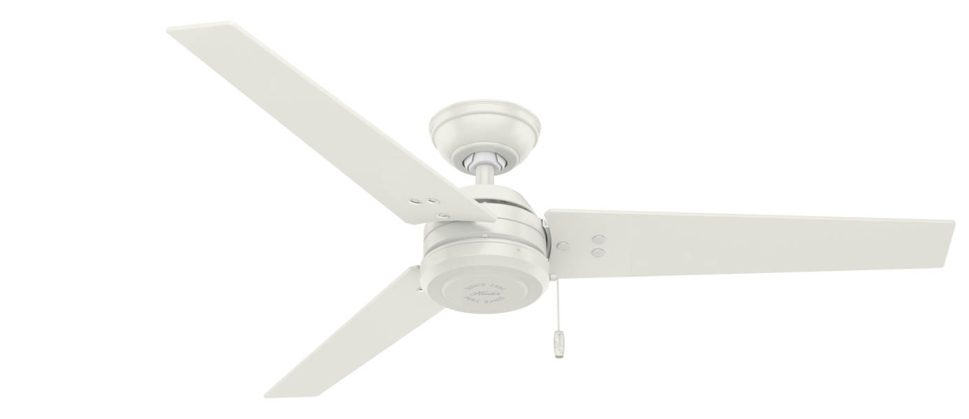 Hunter Fan Company 59263 Cassius White Ceiling Fan 52 In White with 3 Stripe Blades