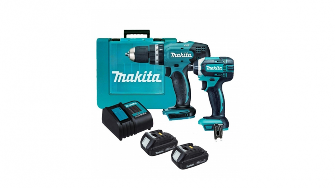 Makita Tools DLX2142Y Hammer Drill and Impact Driver Combo Kit 18V 1.5A