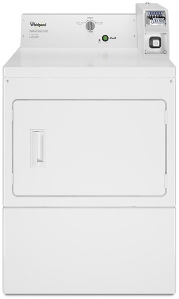 Whirlpool CGM2745FQ Gas Dryer 7.4 Cu Ft Capacity Factory Installed Coin Slide and Coin Box Full-Wrap
