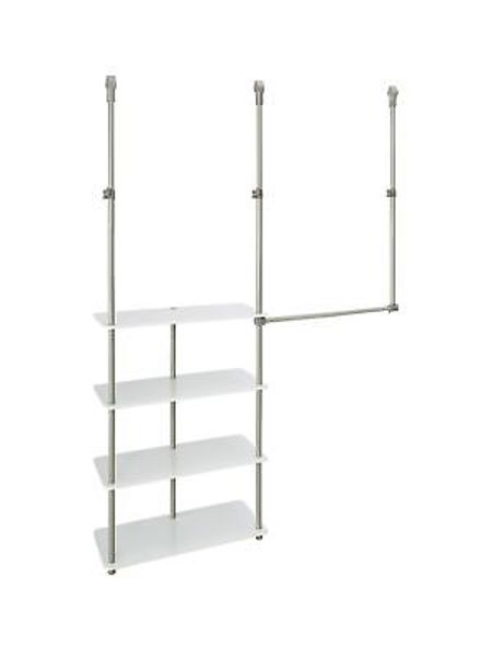 CLOSETMAID 5530000 Closet Maximizer 4-8 Laminated Wood and Epoxy Coated Steel White