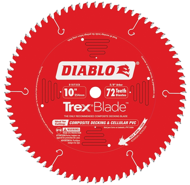 Diablo D1072CD Trex Composite Decking Blade 10 In 72 Tooth