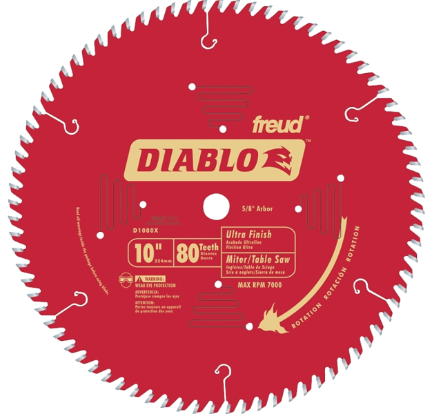 Diablo D1080X Circular Saw Blade 10 Inch 80 Tooth Carbide