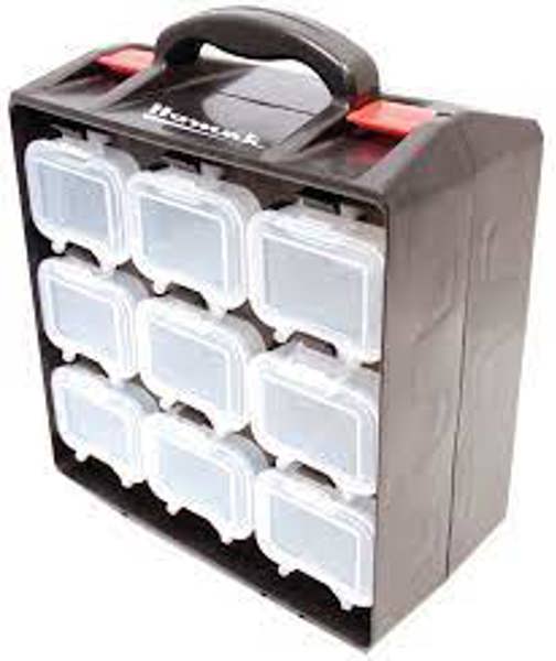 HOMAK MANUFACTURER CO., INC. HA01183049 Plastic Part Organizer 18 Pc with Belt Clip Organizer