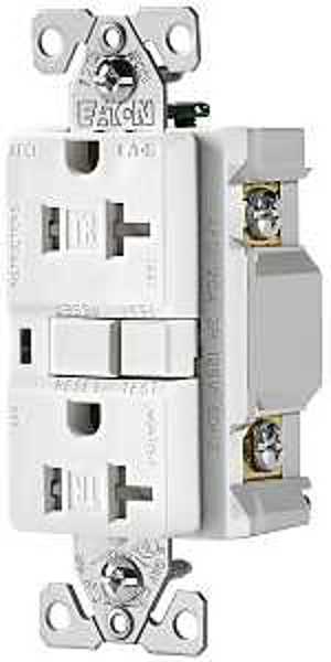 EATON-COOPER WIRING TRAFCI20W Duplex Receptacle 125VAC 20 Amp 2-Pole 3-Wire Tamper Resistant White