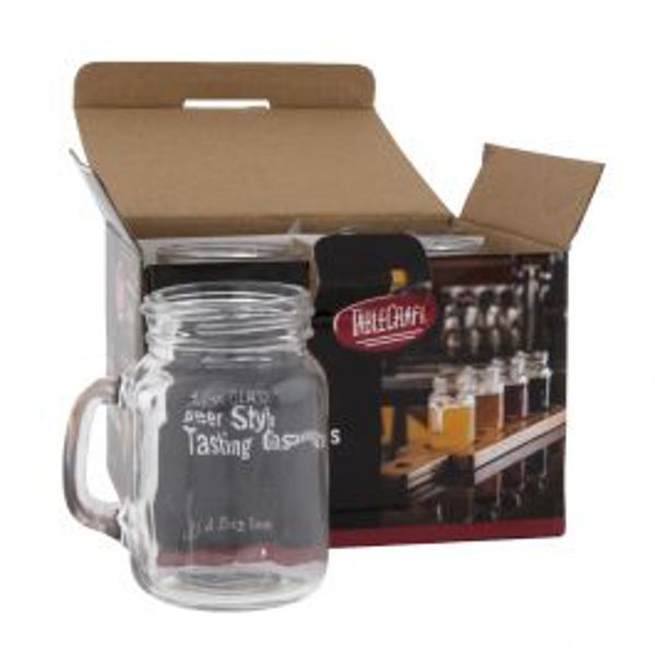 Tablecraft FLBEER4 Mason Jar Glass 4.5 Oz 4 Per Pack
