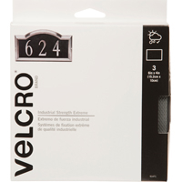 VELCRO USA INC 91471 Strip Titanium Fastener 4x6 In 3 Packs