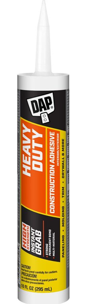 DAP INC 27509 Adhesive 10 Oz Acrylic Latex Construction Slight Tan 15 Min Drying Paste