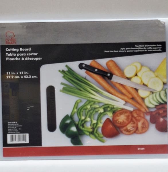 Chef Craft 21554 Plastic Cutting Board 17-1/2 In x 11 In White