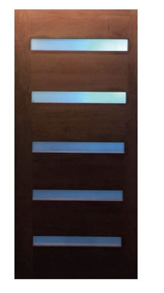 JELD-WEN 5LMAHFROS3068 Mahogany 5 Lite Frosted Door 3/0 X 6/8