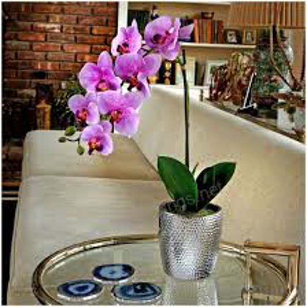Regency International MTF21568 Lavender Flower Planter 21 In Hammered Silver Pot