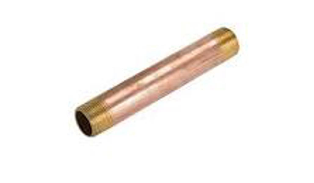 B&K Industries 465-020 Red Brass Pipe Nipple 1 In X 2 In NPT Red