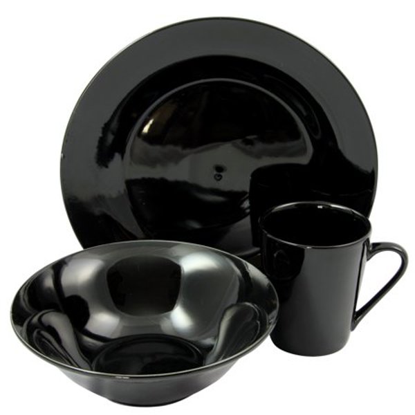 Gibson Overseas Inc 116913.12 Carlton Dinnerware Set 12Pc Black