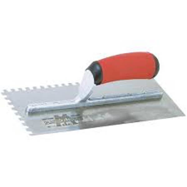 Marshalltown 15709 Notched Trowel 1/4 In x 1/4 In x 1/4 In Square Durasoft Handle