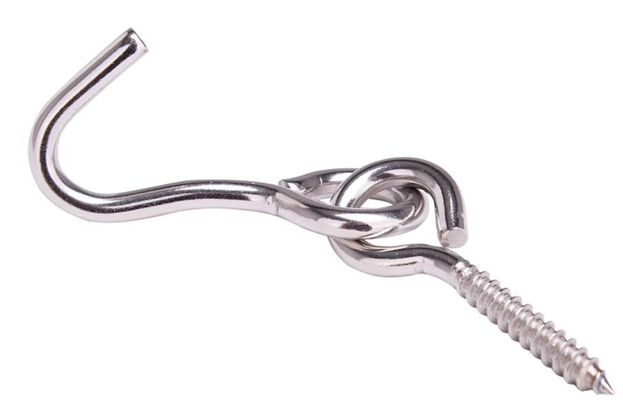 ProSource LR-404S-PS Hammock Hook 1-1/4 In Stainless Steel Silver