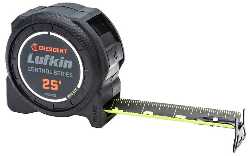 Lufkin L1025CB-02 Tape Measure 25 Ft Blade 1-3/16 In Wide Steel Rubber Case