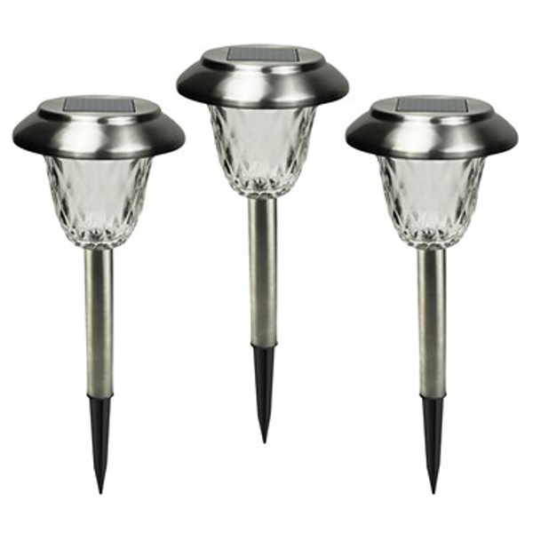 Alpine Corporation QLP724BB-SL Solar Pathway Light Silver Stake