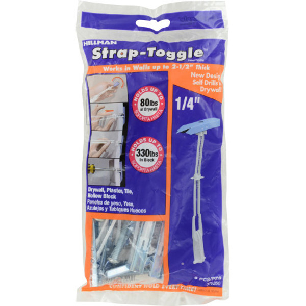PB-6PK Hillman Group 376260 Strap Toggle 1/4 In 6 Pack