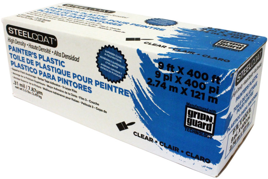 Petoskey Plastics FG-P9941-06D Painter's Plastic 9X400X9 31 Mil High Density with Grip and Guard T
