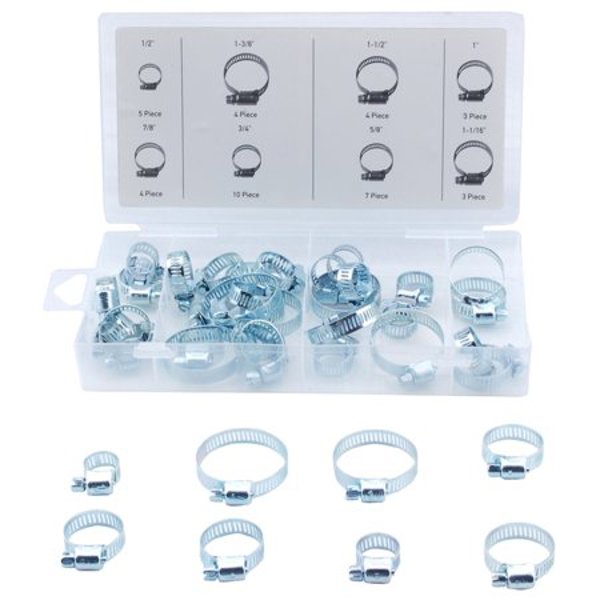 ProSource 61905 Worm Gear Hose Clamp Assortment 40 Pc