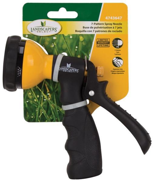 Landscapers Select GN193841 Hose Nozzle 8 Pattern Spray Female Zinc Black