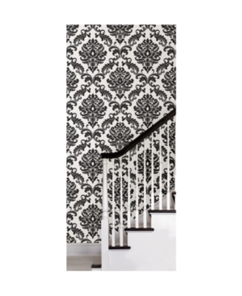 Brewster Home Fashion NU1646 Peel and Stick Wallpaper Black and White Damask