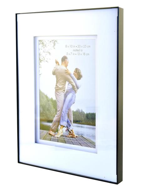 MCS FRAMES 53933 Deep Format Picture Frame 8x10 Black with Shadow Mat