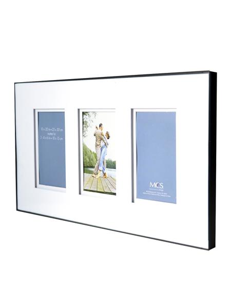 MCS FRAMES 53935 Black Picture Frame 10x20 Deep Format (With Shadow Mat)