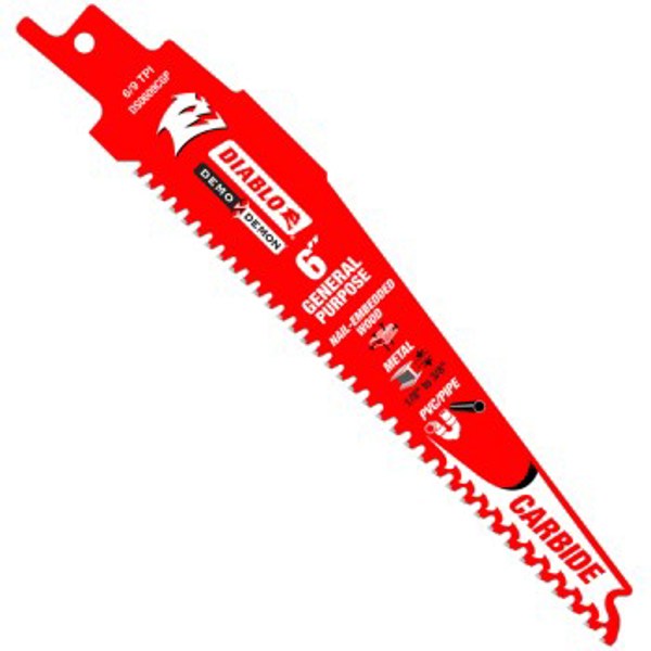 Diablo DS0609CGP Straight Tapered Saw Blade 6 In 9 TPI Steel Body Carbide