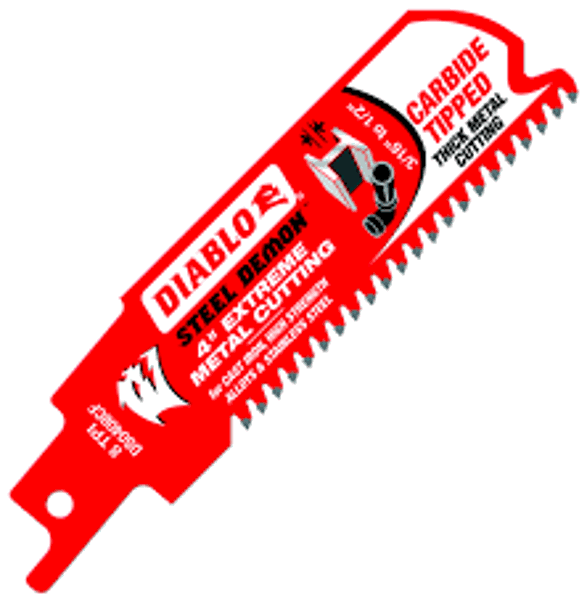 Diablo DS0408CF Carbide Tip Reciprocating Blade 4 In 8 TPI for Thick Metal