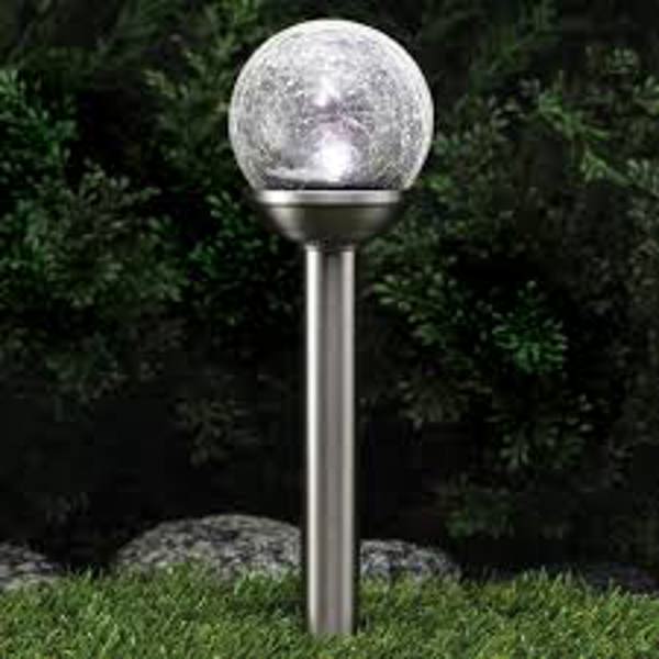 REBULL RB-S-179010-41 Mini Crackle Solar Pathlight Stainless Steel