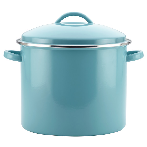 Farberware 46497 Covered Stockpot 16 Qt Aqua Enamel-On-Steel