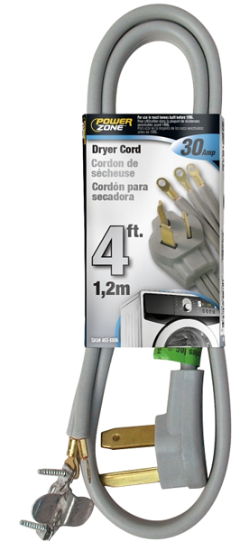 POWERZONE ORD100304 4 Ft 10/3 Dryer Cord Gray