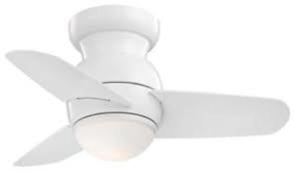 Minka Aire F510L-WH Flush Mount Ceiling Fan 26 In 1 Light White LED 3 Blade