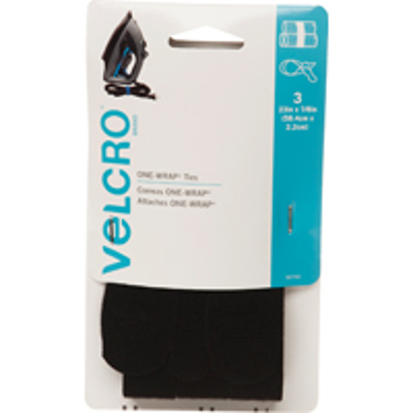 VELCRO USA INC 90700 Jumbo Strap 3 Pack 7/8X23 In Nylon/Polypropylene Black