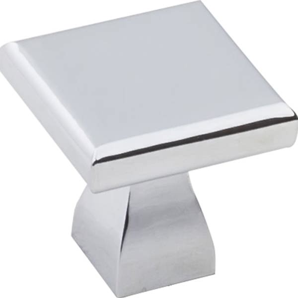 Hardware Resources 449PC Square Cabinet Knob 1 In Diameter Chrome Packaged with One 8-32 x 1 In Screw