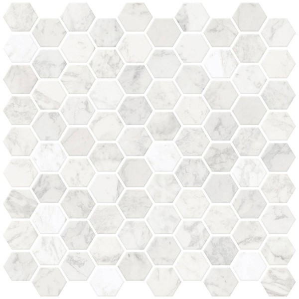 Brewster Home Fashion NH2359 Hexagon Marble Backsplash Tiles