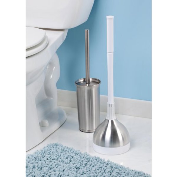 INTERDESIGN 94001 Plunger White Brushed Stainless Steel