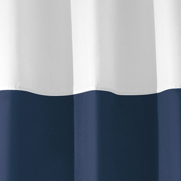 INTERDESIGN 26901 Shower Curtain Navy Zeno SC Navy/White