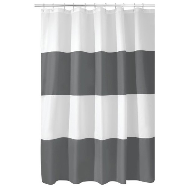 InterDesign 26915 Shower Curtain 72x72 In Charcoal/White Polyester