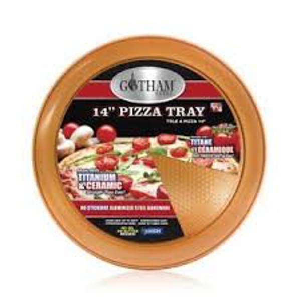 Gotham Steel 1720 Nonstick Pizza Tray 14 In Titanium and Ceramic