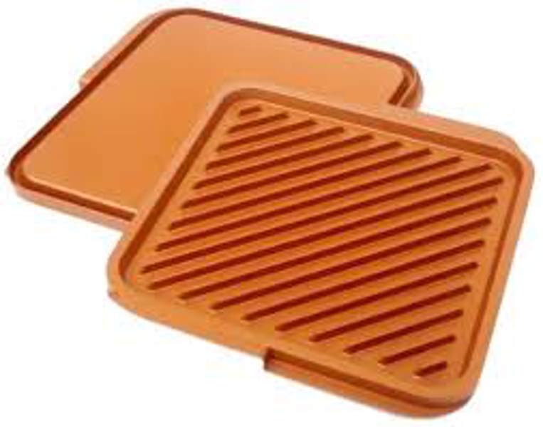 Gotham Steel 1220 Double Grill  Nonstick Ceramic and Titanium Brown