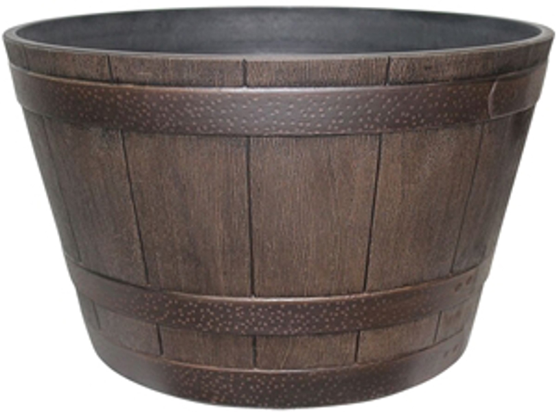 Southern Patio HDR-007197 Whiskey Barrel Planter Brown Kentucky Walnut