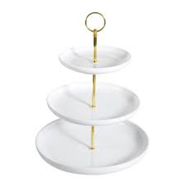 CAC China PTE-C3 Tray Coupe 3-Tier White Porcelain 8 Per Case